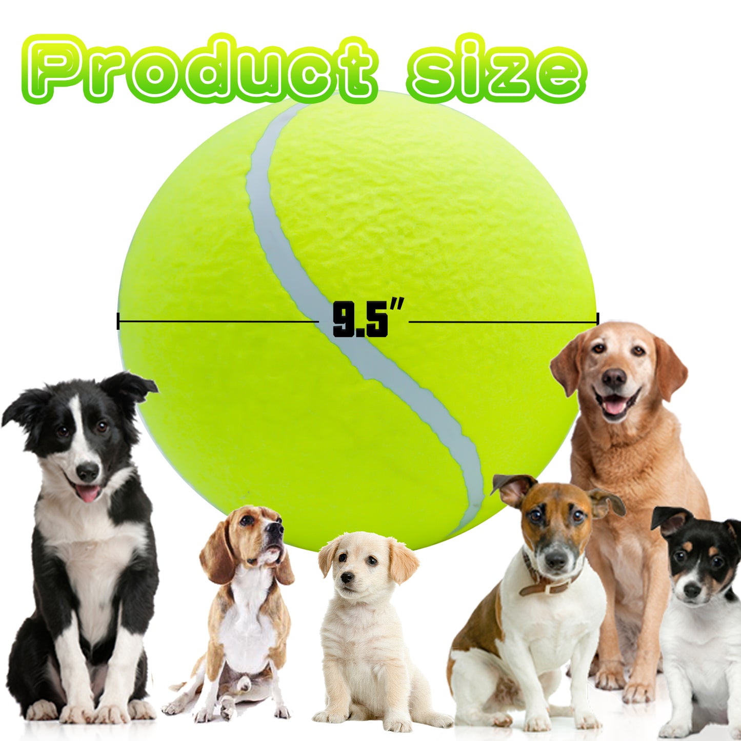 Banfeng Big Tennis Ball for Dogs, Giant Dog Tennis Ball Toy Large Outdoor Sports Gift for Small Medium Large Dog