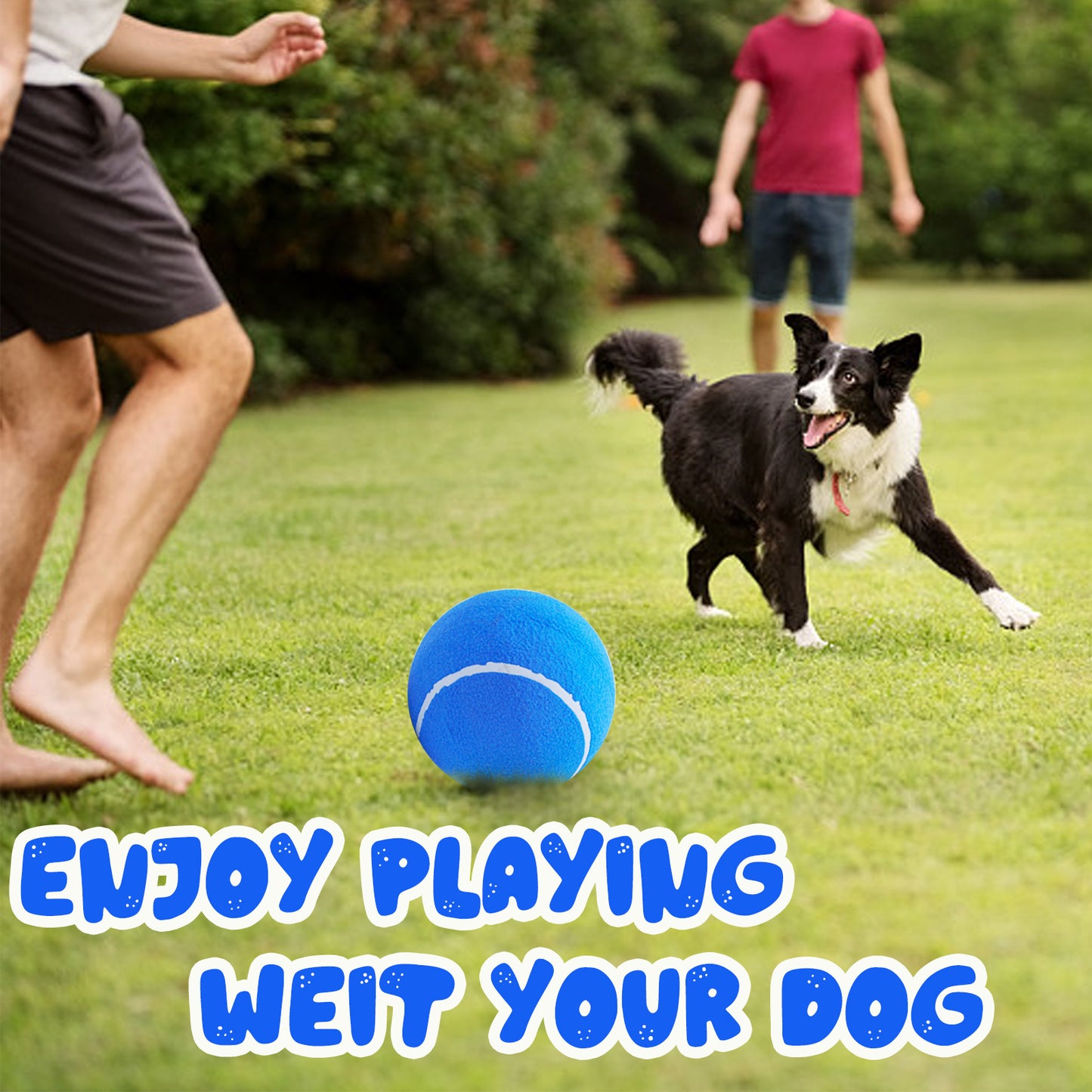 Banfeng Big Tennis Ball for Dogs, Giant Dog Tennis Ball Toy Large Outdoor Sports Gift for Small Medium Large Dog (Blue, 9.5 inch)