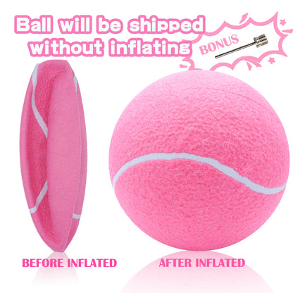 Banfeng Big Tennis Ball for Dogs, Giant Dog Tennis Ball Toy Large Outdoor Sports Gift for Small Medium Large Dog (Pink, 9.5 inch)