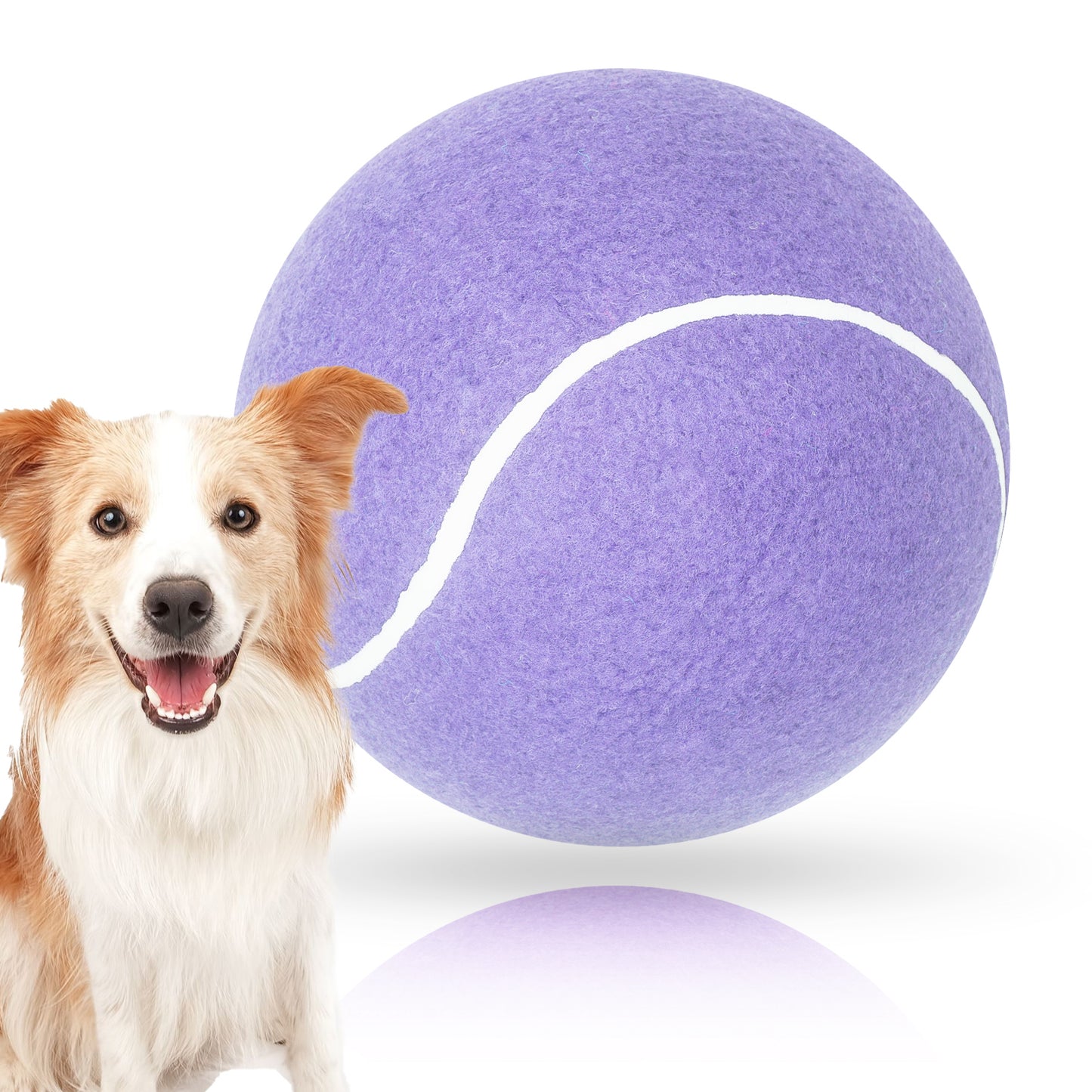 Banfeng Big Tennis Ball for Dogs, Giant Dog Tennis Ball Toy Large Outdoor Sports Gift for Small Medium Large Dog (Light Purple, 9.5 inch)