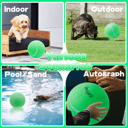 Banfeng Big Tennis Ball for Dogs, Giant Dog Tennis Ball Toy Large Outdoor Sports Gift for Small Medium Large Dog (Green, 9.5 inch)