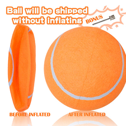 Banfeng Big Tennis Ball for Dogs, Giant Dog Tennis Ball Toy Large Outdoor Sports Gift for Small Medium Large Dog (Orange, 9.5 inch)