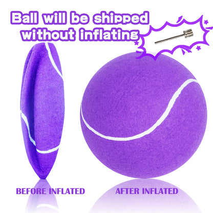 Banfeng Big Tennis Ball for Dogs, Giant Dog Tennis Ball Toy Large Outdoor Sports Gift for Small Medium Large Dog (Purple, 9.5 inch)
