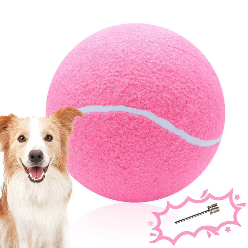Banfeng Big Tennis Ball for Dogs, Giant Dog Tennis Ball Toy Large Outdoor Sports Gift for Small Medium Large Dog (Pink, 9.5 inch)